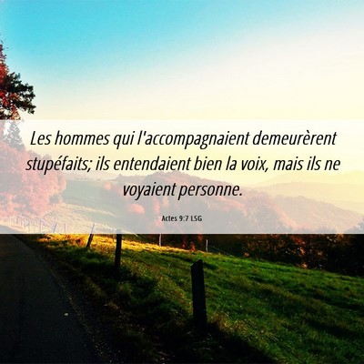 Picture 06 - Actes 9:7 LSG - Les hommes qui l'accompagnaient demeurèrent - Bible Verse Picture