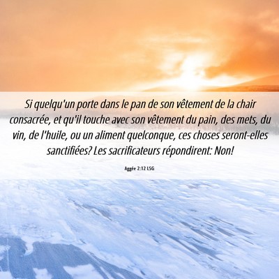 Picture 06 - Aggée 2:12 LSG - Si quelqu'un porte dans le pan de son vêtement - Bible Verse Picture