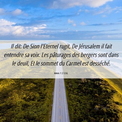 Picture 06 - Amos 1:2 LSG - Il dit: De Sion l'Eternel rugit, De Jérusalem il - Bible Verse Picture