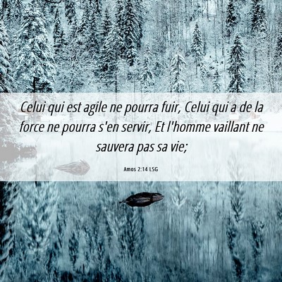 Picture 06 - Amos 2:14 LSG - Celui qui est agile ne pourra fuir, Celui qui a - Bible Verse Picture