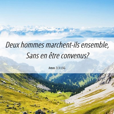 Picture 06 - Amos 3:3 LSG - Deux hommes marchent-ils ensemble, Sans en être - Bible Verse Picture
