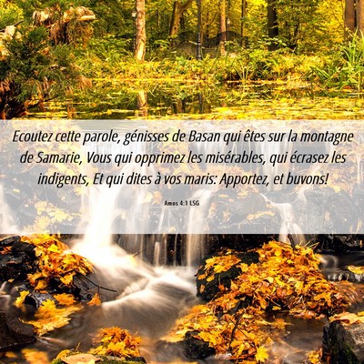 Picture 06 - Amos 4:1 LSG - Ecoutez cette parole, génisses de Basan qui - Bible Verse Picture