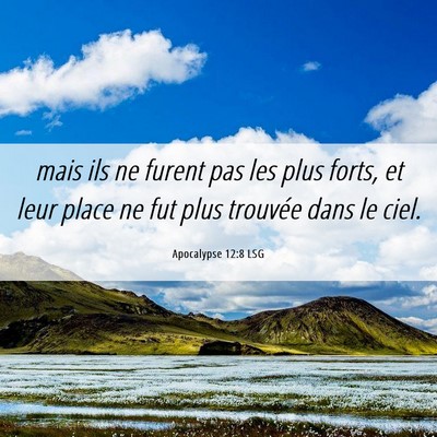 Picture 06 - Apocalypse 12:8 LSG - mais ils ne furent pas les plus forts, et leur - Bible Verse Picture