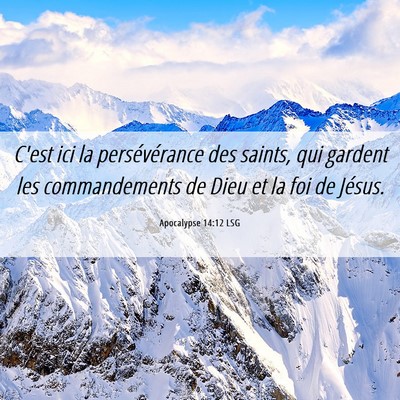 Picture 06 - Apocalypse 14:12 LSG - C'est ici la persévérance des saints, qui - Bible Verse Picture