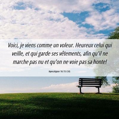 Picture 06 - Apocalypse 16:15 LSG - Voici, je viens comme un voleur. Heureux celui - Bible Verse Picture