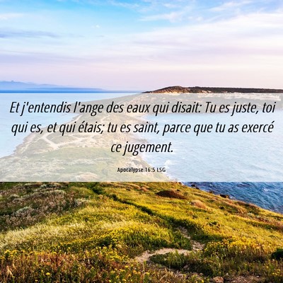 Picture 06 - Apocalypse 16:5 LSG - Et j'entendis l'ange des eaux qui disait: Tu es - Bible Verse Picture