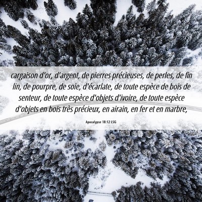 Picture 06 - Apocalypse 18:12 LSG - cargaison d'or, d'argent, de pierres précieuses, - Bible Verse Picture