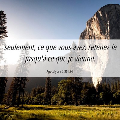 Picture 06 - Apocalypse 2:25 LSG - seulement, ce que vous avez, retenez-le jusqu'à - Bible Verse Picture