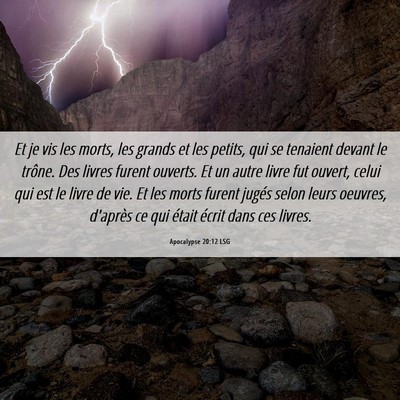 Picture 06 - Apocalypse 20:12 LSG - Et je vis les morts, les grands et les petits, - Bible Verse Picture