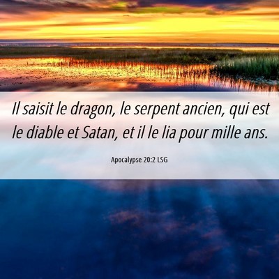 Picture 06 - Apocalypse 20:2 LSG - Il saisit le dragon, le serpent ancien, qui est - Bible Verse Picture