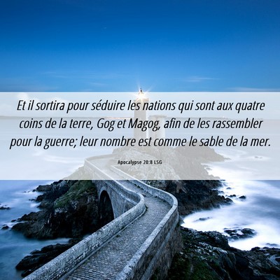 Picture 06 - Apocalypse 20:8 LSG - Et il sortira pour séduire les nations qui sont - Bible Verse Picture