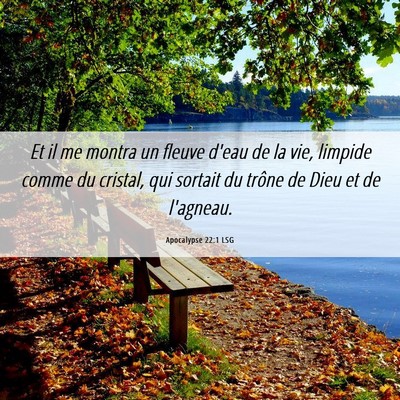 Picture 06 - Apocalypse 22:1 LSG - Et il me montra un fleuve d'eau de la vie, - Bible Verse Picture