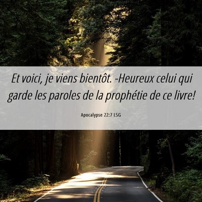 Picture 06 - Apocalypse 22:7 LSG - Et voici, je viens bientôt. -Heureux celui qui - Bible Verse Picture