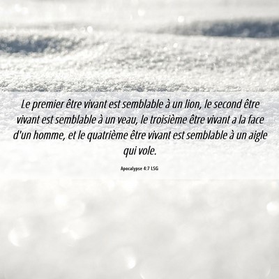 Picture 06 - Apocalypse 4:7 LSG - Le premier être vivant est semblable à un lion, - Bible Verse Picture