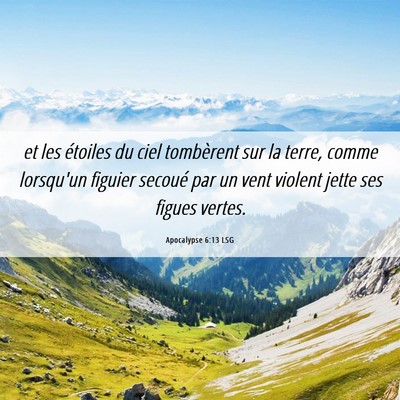 Picture 06 - Apocalypse 6:13 LSG - et les étoiles du ciel tombèrent sur la terre, - Bible Verse Picture