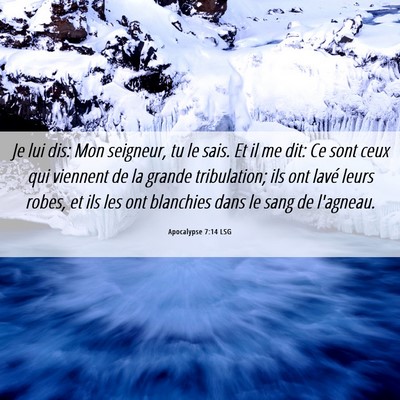 Picture 06 - Apocalypse 7:14 LSG - Je lui dis: Mon seigneur, tu le sais. Et il me - Bible Verse Picture