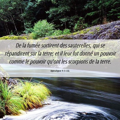 Picture 06 - Apocalypse 9:3 LSG - De la fumée sortirent des sauterelles, qui se - Bible Verse Picture