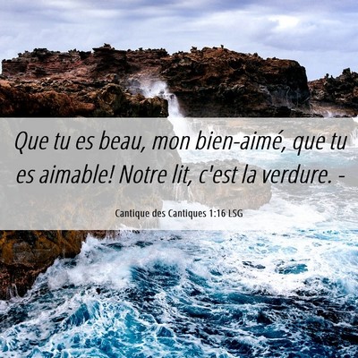 Picture 06 - Cantique des Cantiques 1:16 LSG - Que tu es beau, mon bien-aimé, que tu es - Bible Verse Picture