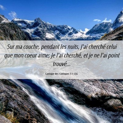 Picture 06 - Cantique des Cantiques 3:1 LSG - Sur ma couche, pendant les nuits, J'ai cherché - Bible Verse Picture