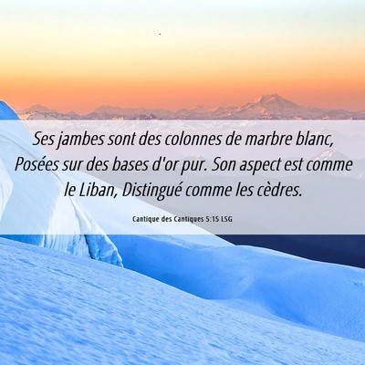 Picture 06 - Cantique des Cantiques 5:15 LSG - Ses jambes sont des colonnes de marbre blanc, - Bible Verse Picture