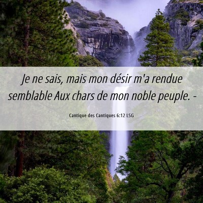Picture 06 - Cantique des Cantiques 6:12 LSG - Je ne sais, mais mon désir m'a rendue semblable - Bible Verse Picture