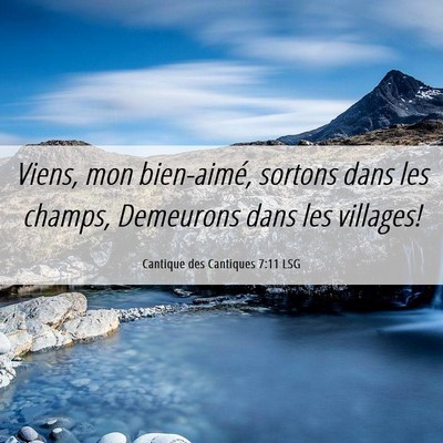 Picture 06 - Cantique des Cantiques 7:11 LSG - Viens, mon bien-aimé, sortons dans les champs, - Bible Verse Picture