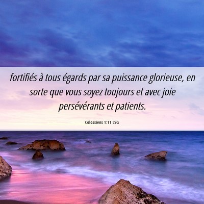Picture 06 - Colossiens 1:11 LSG - fortifiés à tous égards par sa puissance - Bible Verse Picture
