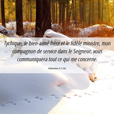 Picture 06 - Colossiens 4:7 LSG - Tychique, le bien-aimé frère et le fidèle - Bible Verse Picture