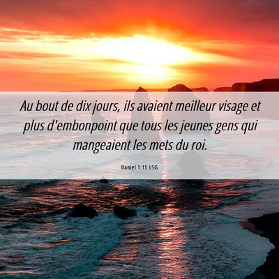 Picture 06 - Daniel 1:15 LSG - Au bout de dix jours, ils avaient meilleur visage - Bible Verse Picture