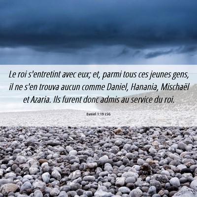 Picture 06 - Daniel 1:19 LSG - Le roi s'entretint avec eux; et, parmi tous ces - Bible Verse Picture