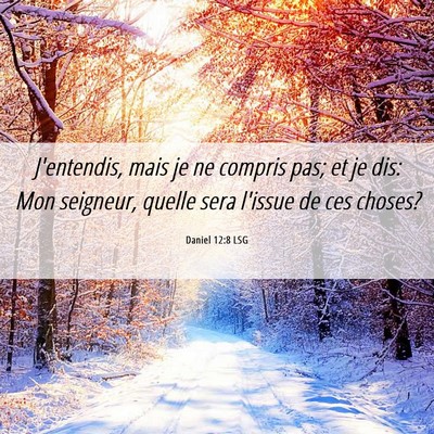 Picture 06 - Daniel 12:8 LSG - J'entendis, mais je ne compris pas; et je dis: - Bible Verse Picture