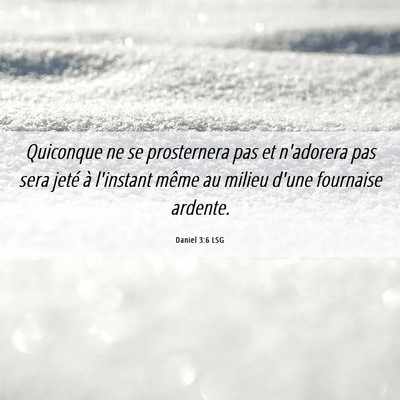 Picture 06 - Daniel 3:6 LSG - Quiconque ne se prosternera pas et n'adorera pas - Bible Verse Picture