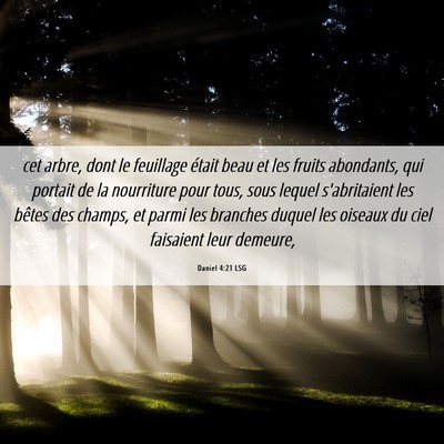 Picture 06 - Daniel 4:21 LSG - cet arbre, dont le feuillage était beau et les - Bible Verse Picture