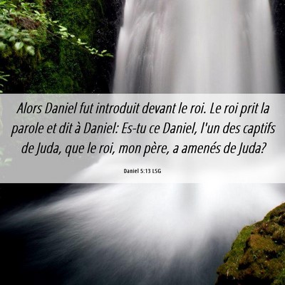 Picture 06 - Daniel 5:13 LSG - Alors Daniel fut introduit devant le roi. Le roi - Bible Verse Picture