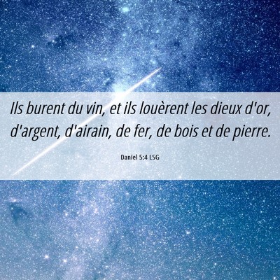Picture 06 - Daniel 5:4 LSG - Ils burent du vin, et ils louèrent les dieux - Bible Verse Picture