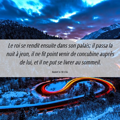 Picture 06 - Daniel 6:18 LSG - Le roi se rendit ensuite dans son palais; il - Bible Verse Picture