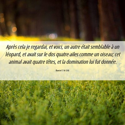 Picture 06 - Daniel 7:6 LSG - Après cela je regardai, et voici, un autre - Bible Verse Picture
