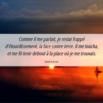 Picture 06 - Daniel 8:18 LSG - Comme il me parlait, je restai frappé - Bible Verse Picture