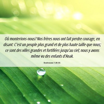 Picture 06 - Deutéronome 1:28 LSG - Où monterions-nous? Nos frères nous ont fait - Bible Verse Picture