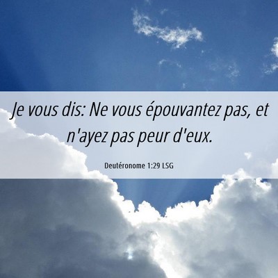 Picture 06 - Deutéronome 1:29 LSG - Je vous dis: Ne vous épouvantez pas, et n'ayez - Bible Verse Picture