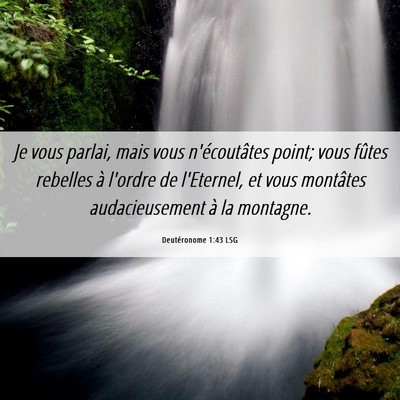 Picture 06 - Deutéronome 1:43 LSG - Je vous parlai, mais vous n'écoutâtes point; - Bible Verse Picture