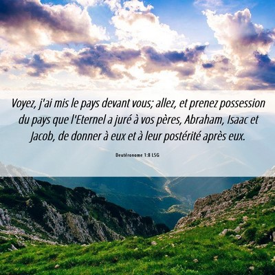 Picture 06 - Deutéronome 1:8 LSG - Voyez, j'ai mis le pays devant vous; allez, et - Bible Verse Picture