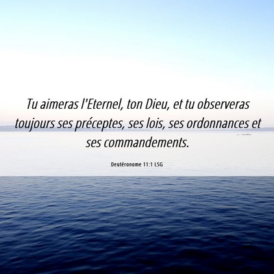 Picture 06 - Deutéronome 11:1 LSG - Tu aimeras l'Eternel, ton Dieu, et tu observeras - Bible Verse Picture