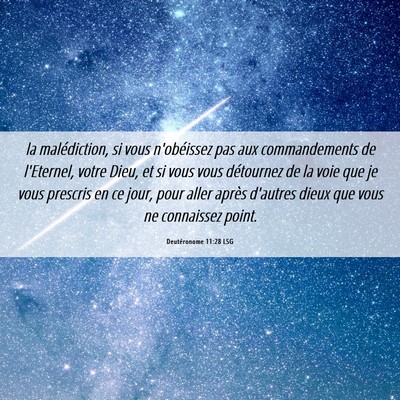 Picture 06 - Deutéronome 11:28 LSG - la malédiction, si vous n'obéissez pas aux - Bible Verse Picture