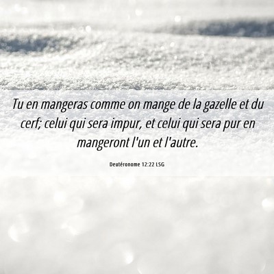 Picture 06 - Deutéronome 12:22 LSG - Tu en mangeras comme on mange de la gazelle et du - Bible Verse Picture