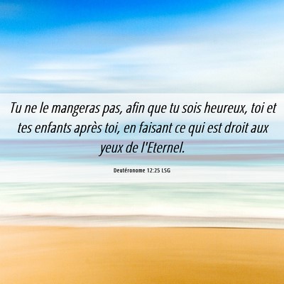 Picture 06 - Deutéronome 12:25 LSG - Tu ne le mangeras pas, afin que tu sois heureux, - Bible Verse Picture
