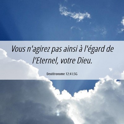 Picture 06 - Deutéronome 12:4 LSG - Vous n'agirez pas ainsi à l'égard de l'Eternel, - Bible Verse Picture