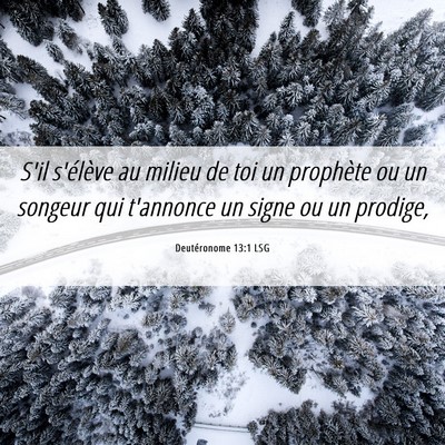 Picture 06 - Deutéronome 13:1 LSG - S'il s'élève au milieu de toi un prophète ou - Bible Verse Picture
