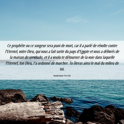 Picture 06 - Deutéronome 13:5 LSG - Ce prophète ou ce songeur sera puni de mort, car - Bible Verse Picture