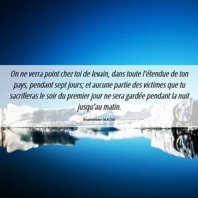 Picture 06 - Deutéronome 16:4 LSG - On ne verra point chez toi de levain, dans toute - Bible Verse Picture